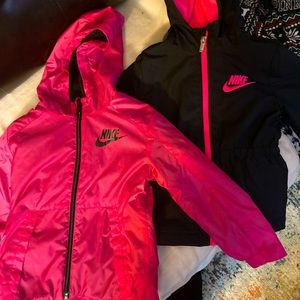 Nike little girls coats 4t one black one pink 20 each or 30 for both